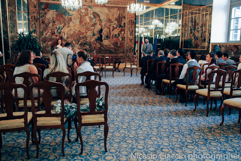 matrimonio-Milano-palazzo reale milano sala degli specchi preparata per un matrimonio