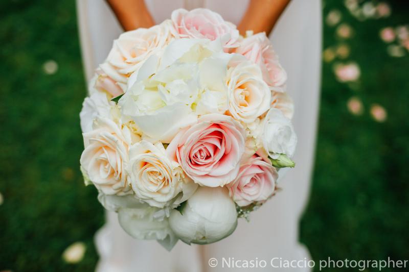 Bouquet rose rosa e peonie bianche - Bouquet da Sposa 