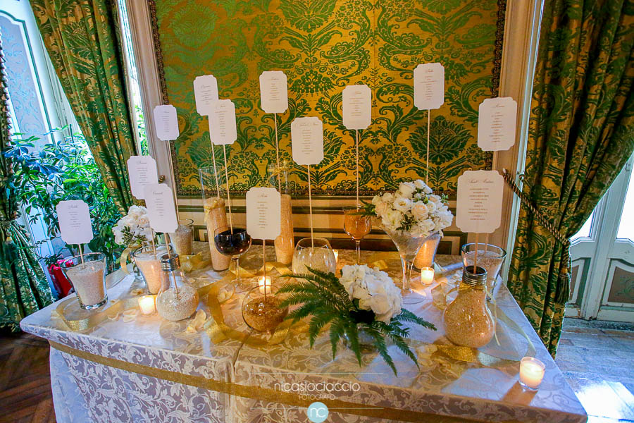 Matrimonio a villa Orsini Colonna, dettaglio table de mariage
